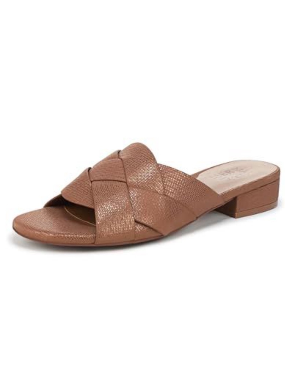 Naturalizer 9.5 Morena English Tea Woven Slide Sandal Brown Leather